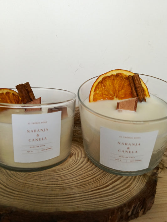 Vela Aromática Naranja y Canela