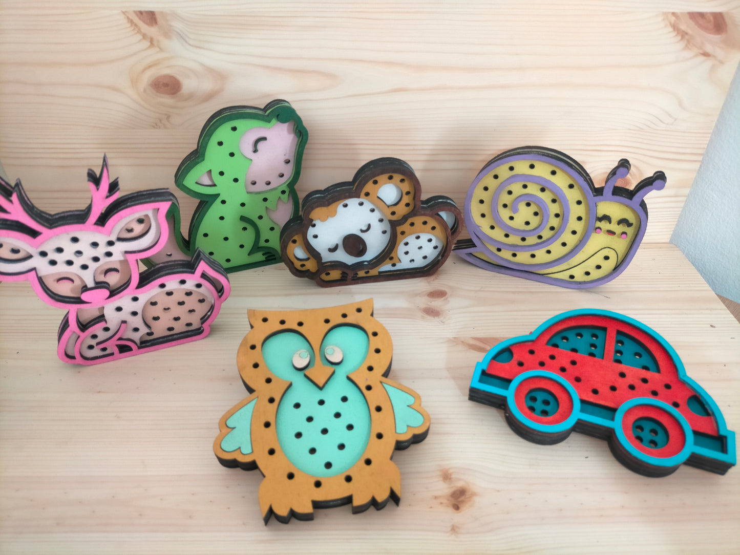 Lámparas infantiles de madera personalizadas – Iluminación decorativa para habitación infantil