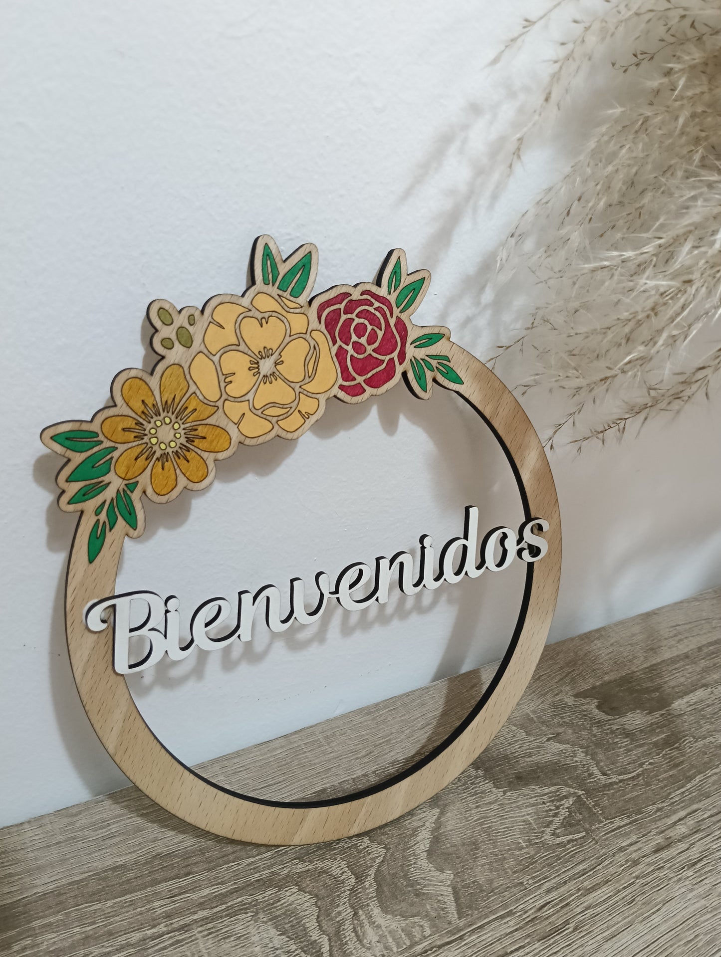 Corona de Bienvenida Otoñal en Madera