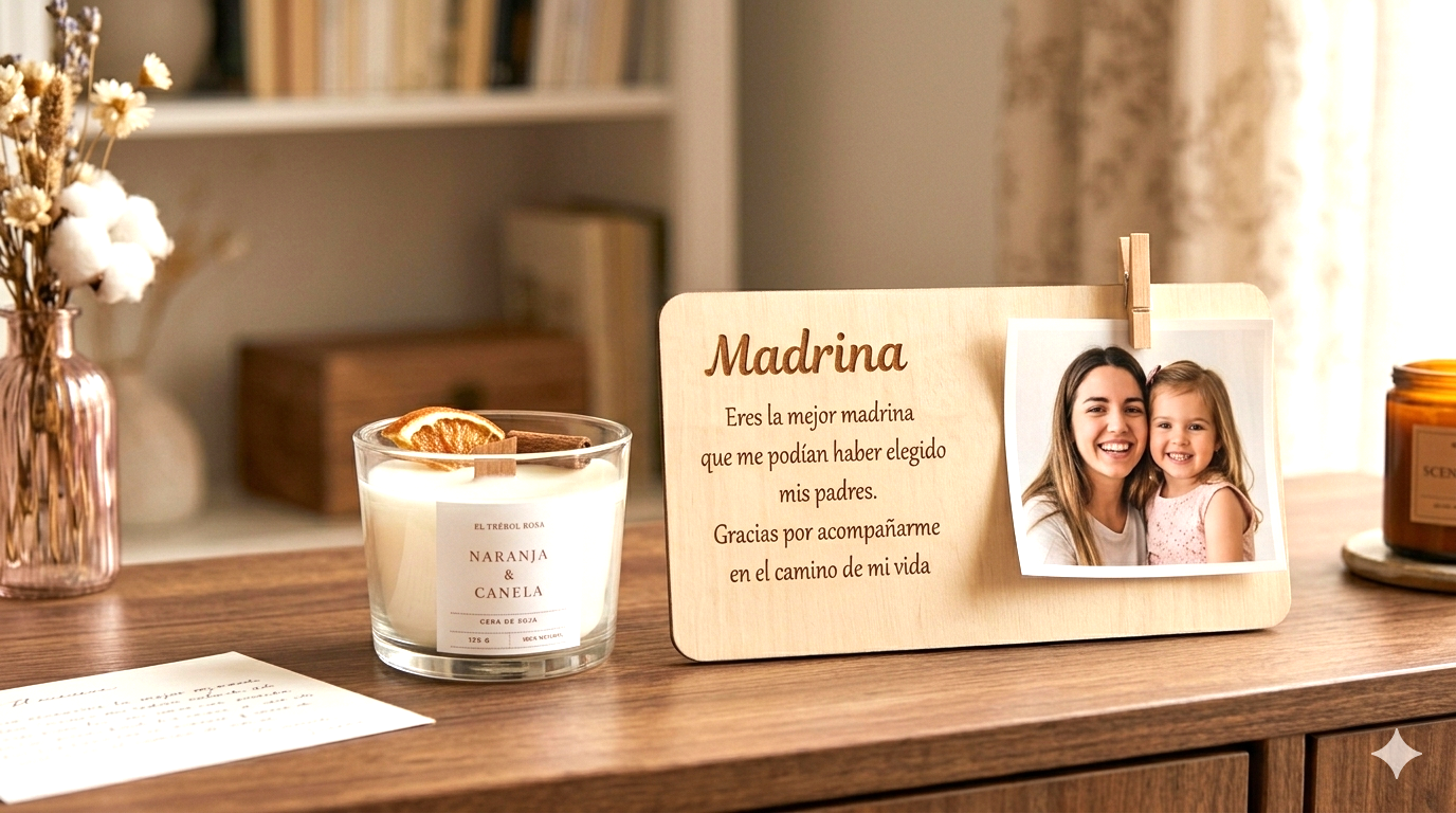 Placa de madera personalizada para madrina o padrino