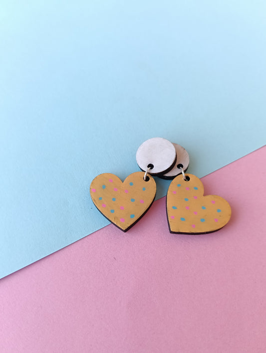 Pendientes corazón confetti