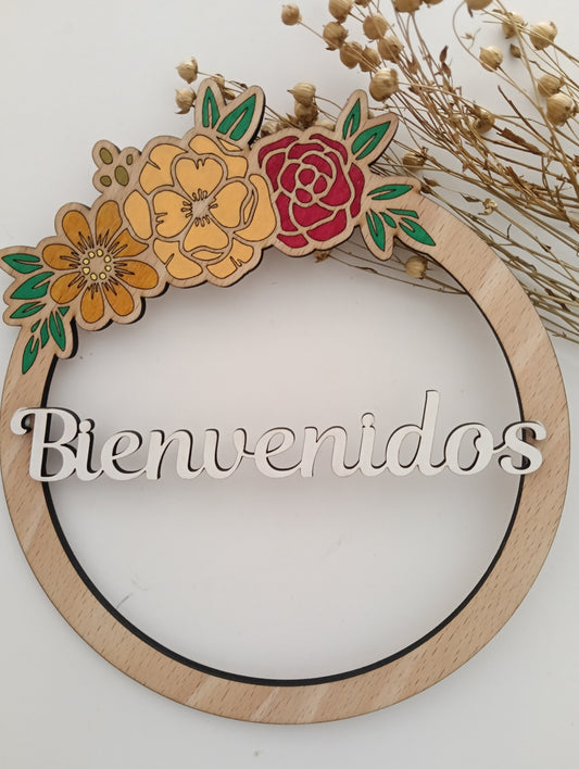 Corona de Bienvenida Otoñal en Madera