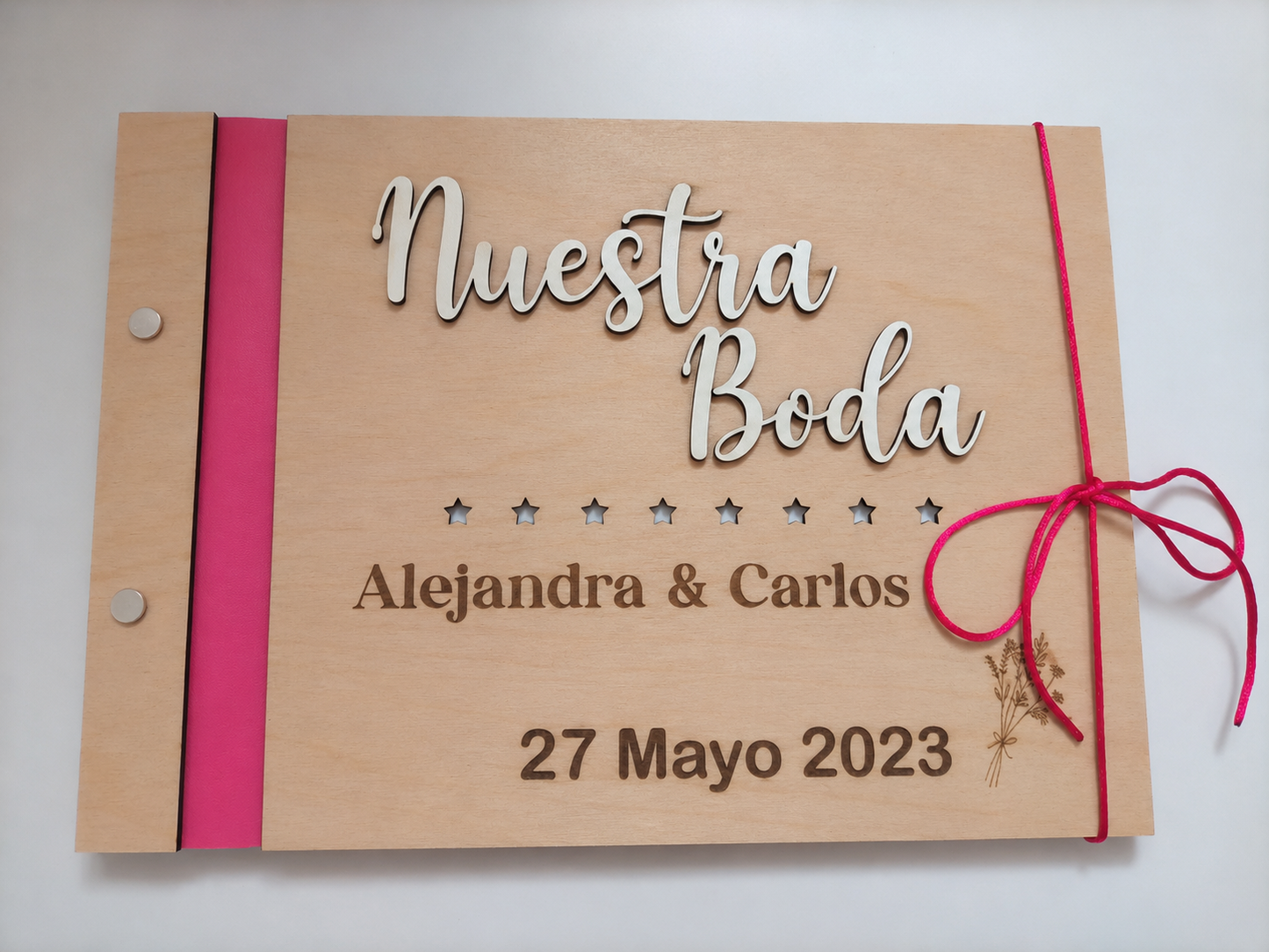 Libro de Firmas de Madera de Abedul Artesanal - Personalizado