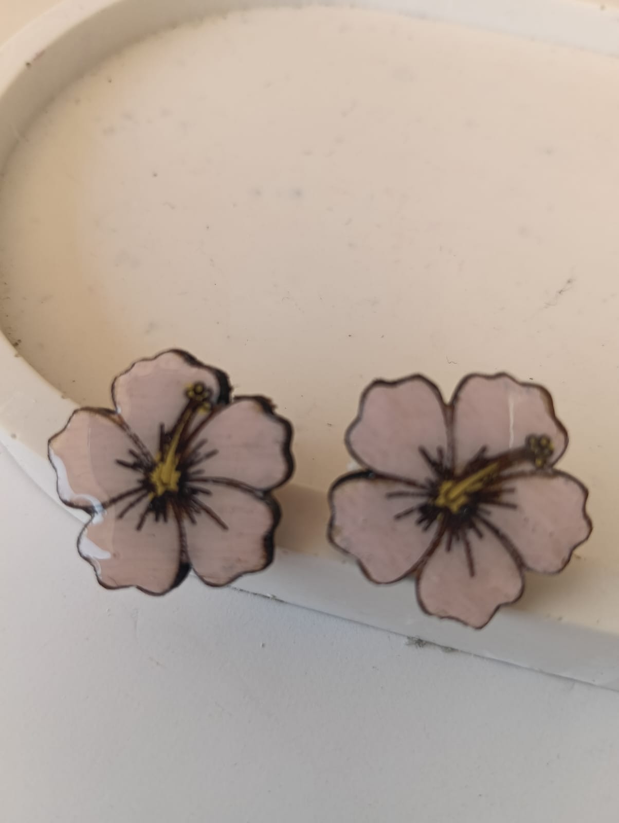 Pendientes de madera Flor Verano