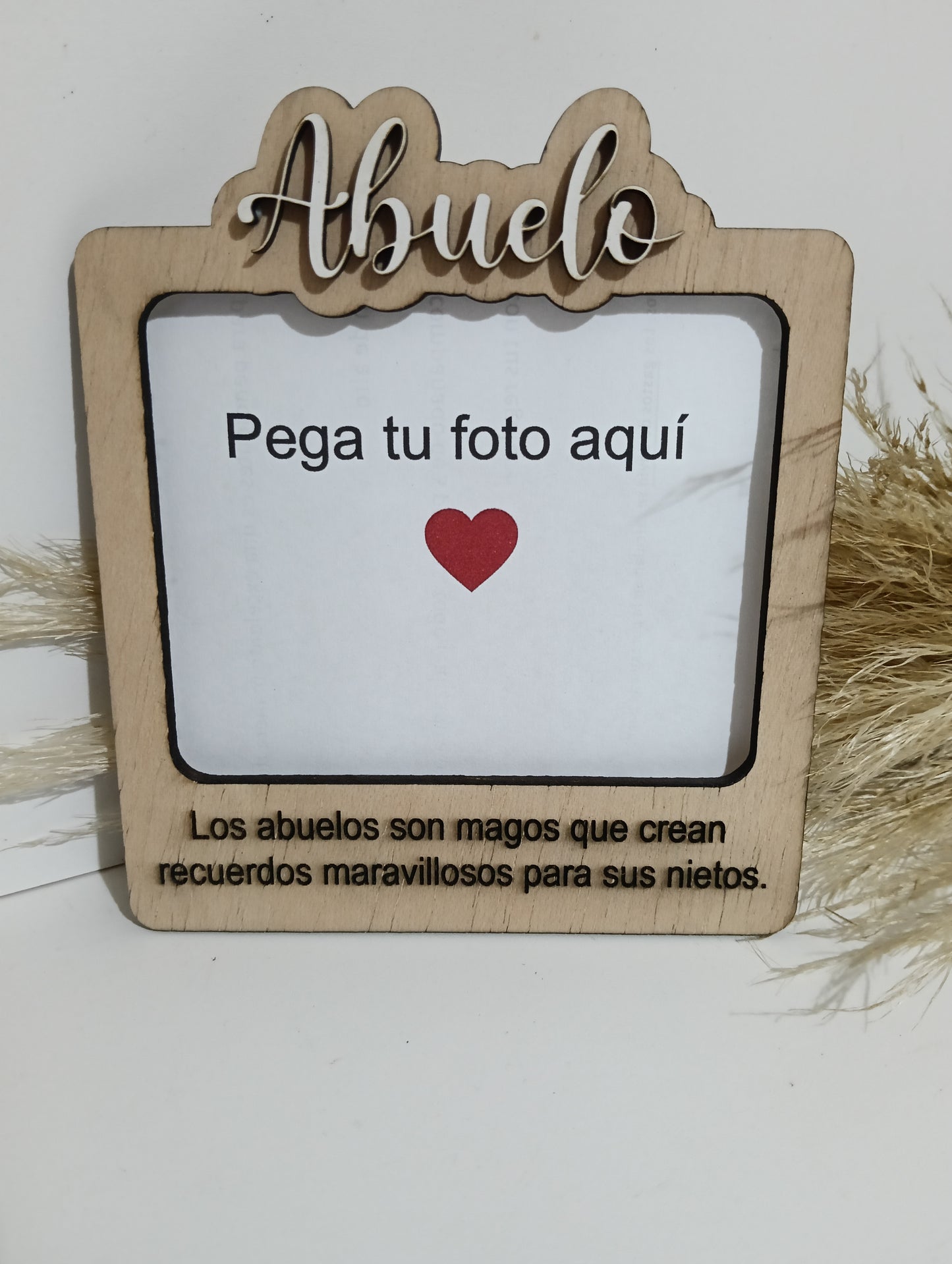 Portafotos personalizado de madera para el Día del Padre o Abuelo – Regalo único con frase personalizada