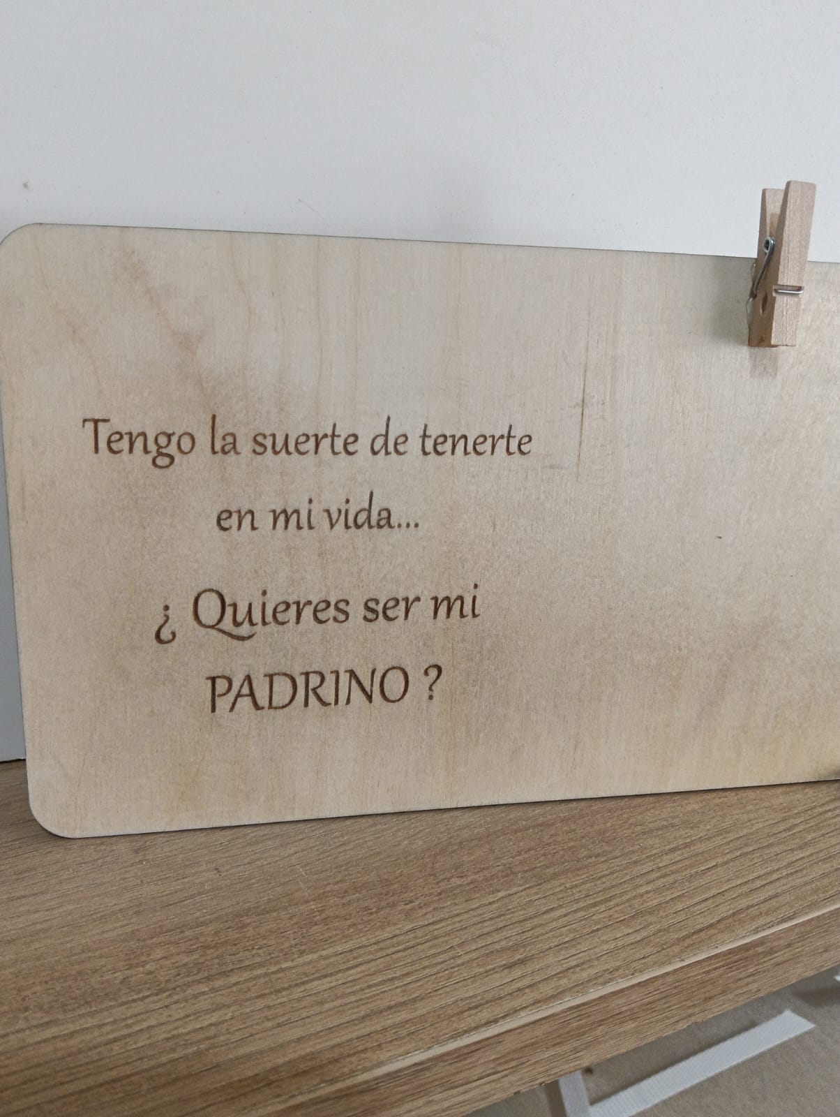 Placa de madera personalizada "¿Quieres ser mi padrino/madrina?" | Regalo original para bautizo