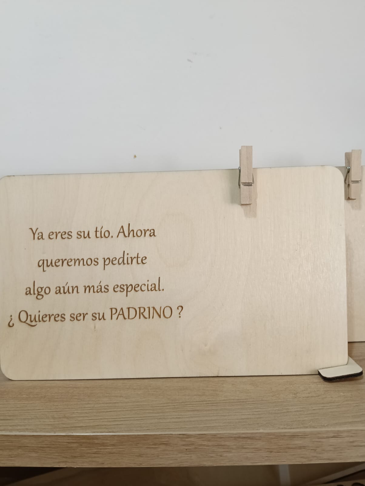 Placa de madera personalizada "¿Quieres ser mi padrino/madrina?" | Regalo original para bautizo