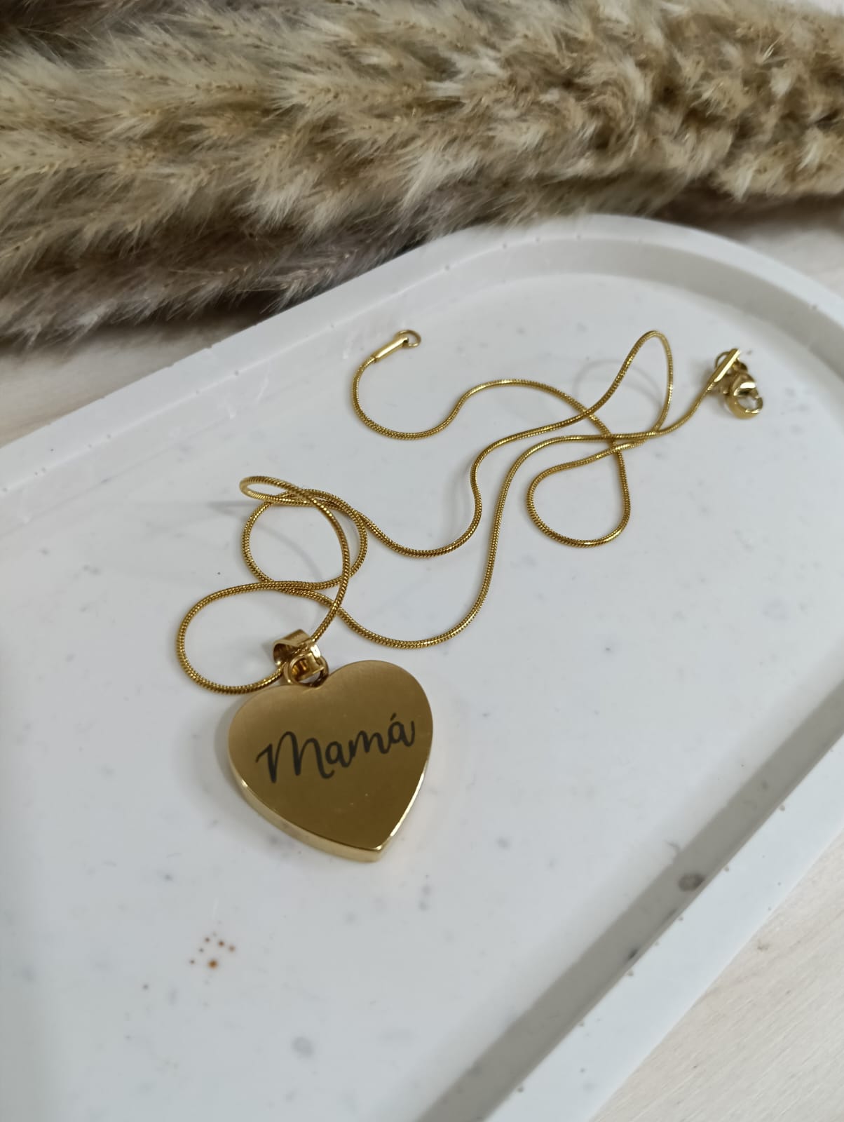 Colgante Corazón Personalizado – Acero inoxidable dorado
