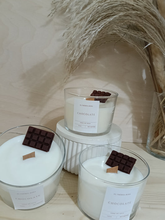 Velas aromáticas artesanales de cera de soja - Chocolate